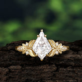 Luxury Nature-Inspired Kite-Cut Moissanite Engagement Ring